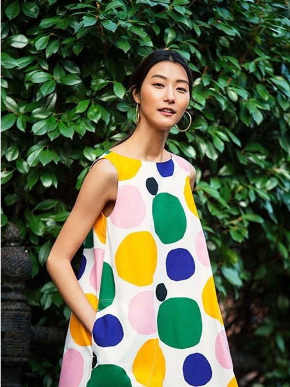 Marimekko x Uniqlo Cotton Graphic Sleeveless Dress in Nonparelli Print Size XS